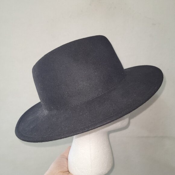 Free People Hat Womens OS Black Wool Goldfinger Western Felt Wide‎ Brim Hat - Picture 5 of 12